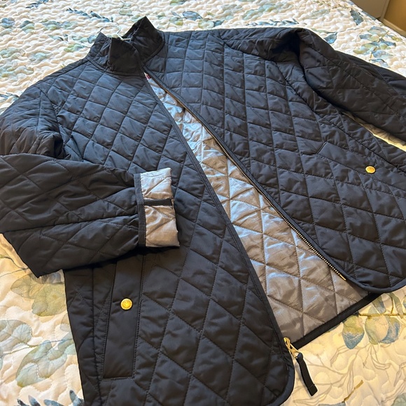 Lands’ End Women’s Quilted Zippered Short Riding Jacket Black Size M (10-12) - Picture 8 of 15